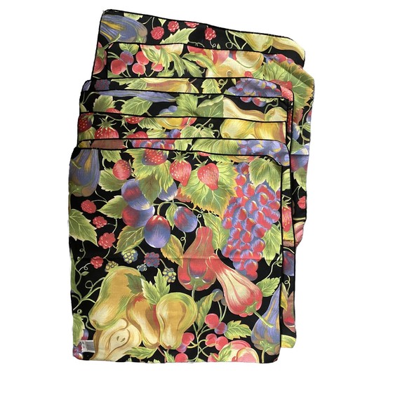 Lee Jay Other - NWT Lee Jay Floral Fruit Set Of 6 Dinner Table Placemat Napkins
